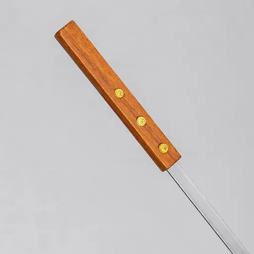 Набір шампурів Yiwu 4 штук із нержавіючої сталі з дерев'яною ручкою 53.5х1 см для багаття мангала кемпінгу для барбекю BQ-20 - фото 4