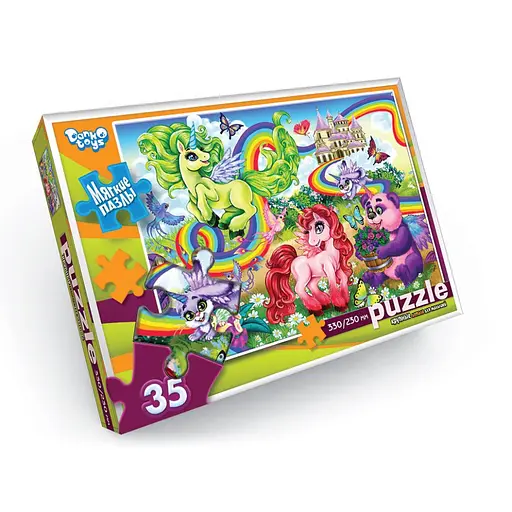 Мякі пазли Єдиноріг та панда S35-10-03, 35 елементів