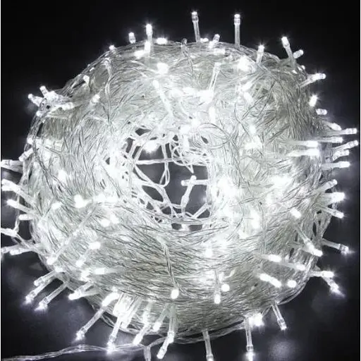Новорічна гірлянда на прозорому дроті 400 лампочок 24 м Біле світло - фото 1