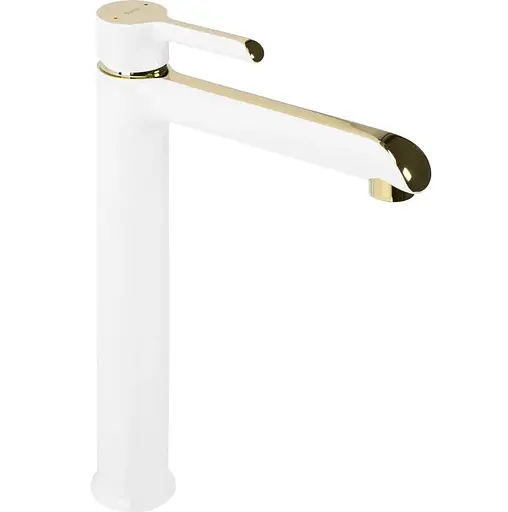 Смеситель для умывальника Rea Melia white gold высокий REA-B2709 Белый - фото 1