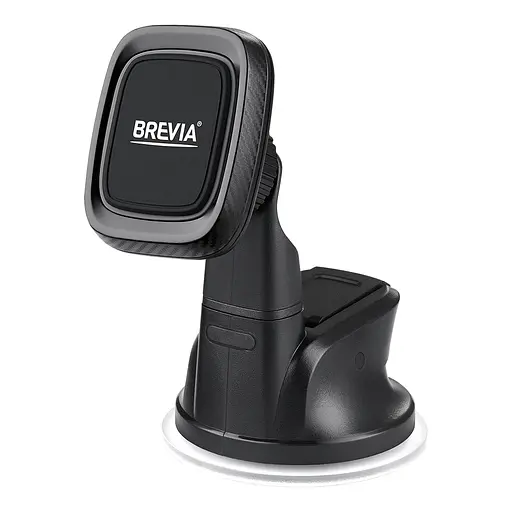 Тримач телефону автомобільний Brevia DashFix MagHold із присоскою, 4 магніти, чорний(48150) - фото 1
