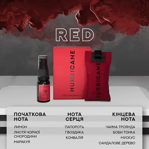 Автомобільне аромасаше Hurricane Red Mirror Standart [135334] - фото 2