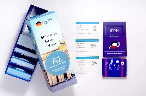 Настільна гра English Student Картки для вивчення німецької мови Для початківців English Student A1 (укр.) (39122640)