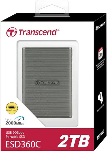 Transcend Портативный SSD 2 ТБ USB 3.2 Gen 2x2 Type-C ESD360C Серый - фото 3