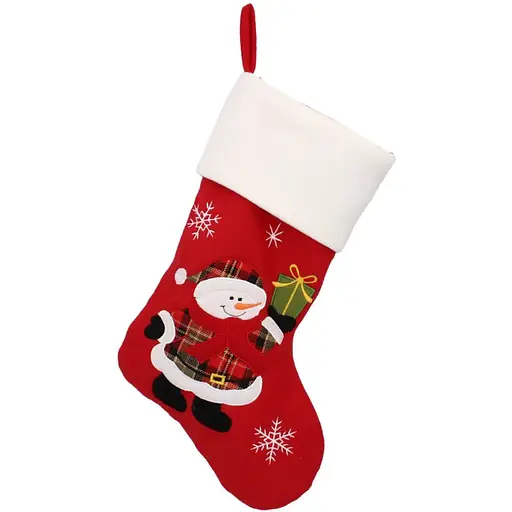 Шкарпетка новорічна Chomik Сніговик декоративна червона 45 см (SUN0295)