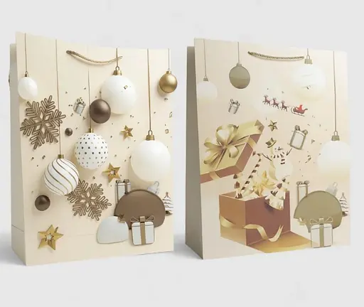 Подарунковий пакет "Святковий" 40х55х15см, набір з 2-х штук bl2502-213