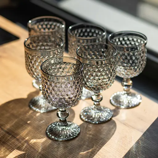 Набор бокалов для вина 6 штук по 300 мл серый HP-19-261 бокал для красного белого вина Yiwu HP-19-261 - фото 2