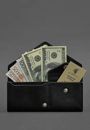 Женский кожаный кошелек Керри 1.0 черный Krast - фото 3