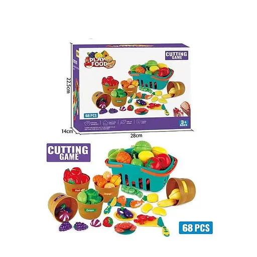 Продукти на липучках SC 068, 68 елементів, сортер за квітами та видами продуктів, в коробці (6983509404323) - фото 2