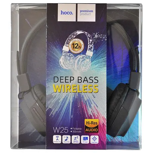 Наушники Hoco Bluetooth W25 Promise wireless headphones черные - фото 3