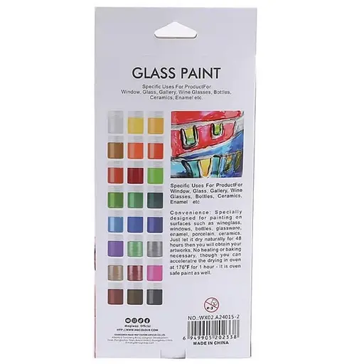 Набор красок для стекла Art Nation GAS2415, 15 мл, 24 цвета, 3 кисточки - фото 2
