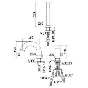 Змішувач для ванни Paffoni Light LIG 040 L CR, Хром - фото 2