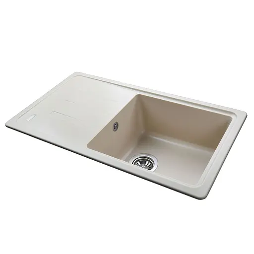 Кухонная мойка гранитная Globus Lux Lugano слоновая кость 780х435мм, Бежевый - фото 4
