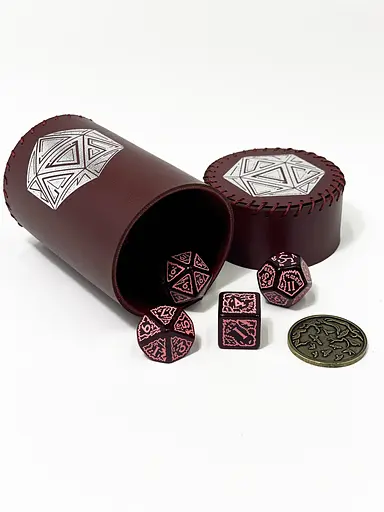 Настільна гра Планета Ігор Чаша для кубиків D20 (бургунді) (Dice cup D20 burgundy) (pi-dc006) - фото 6