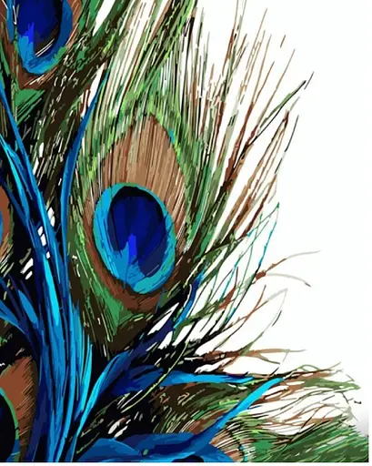 Набір для розпису по номерах Пір’я павича, Strateg, 40x50 см, GS1361