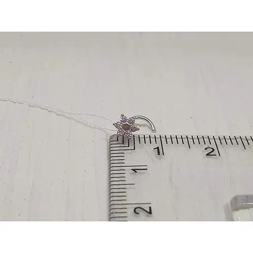 Срібна сережка-пірсинг Астор в ніс з фіанітами. 818-2434Р - фото 4