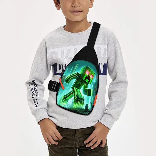 Сумка через плече дитяча Minecraft Кріпер 29х17 см сумка слінг для хлопчика (02098)