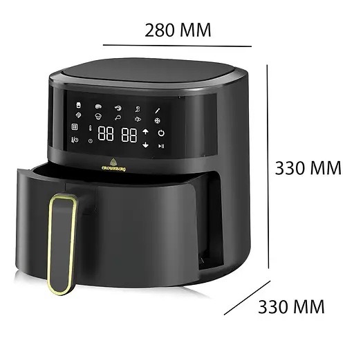 Аерофритюрниця безмасляна Crownberg CB-5550 на 5л електрична з сенсорним керуванням 2000Вт Чорний - фото 4