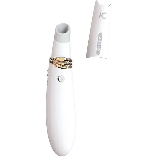 Вакуумний стимулятор з вібрацією KisToy Miss CC White - фото 3