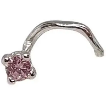 Срібна сережка-пірсинг в ніс Dear. 1018.1С Рожевий (світлий)