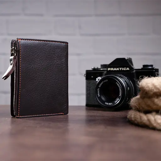 Мужской кожаный кошелек Vintage 9х11.5х1.5 см acs0015335 - фото 3