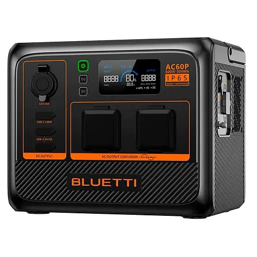 Зарядна станція Bluetti AC60P, 504Wh, 600W, LiFePO4, IP65 - фото 3