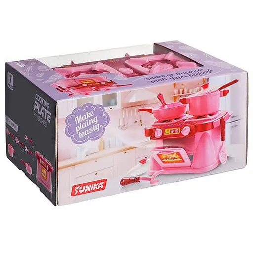 Ігровий набір Кухонна плита "Cooking Plate with Dishes" Юніка 71696, 7 предметів - фото 2