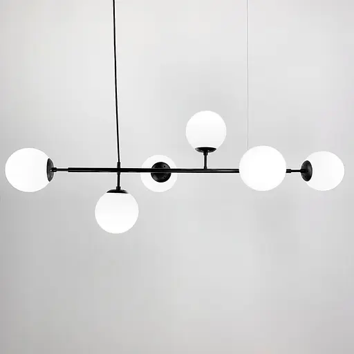 Люстра видовжена в чорному корпусі на 6 плафонів (тип A) Line.F SGJ 7/6A BK+BK - фото 3