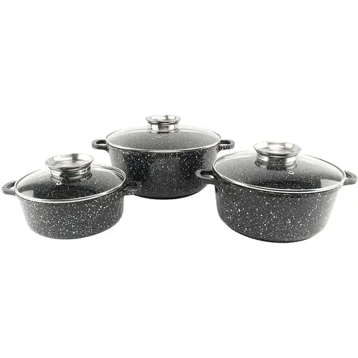 Набір казанів 3 предмети Zauberg круглі 2.3л,  3.2л, 4.5л (0320/22/24-BL)