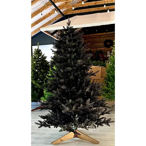 Ялинка штучна Hvoya Super Classic 180 см лита з дерев’яною підставкою чорна - фото 3