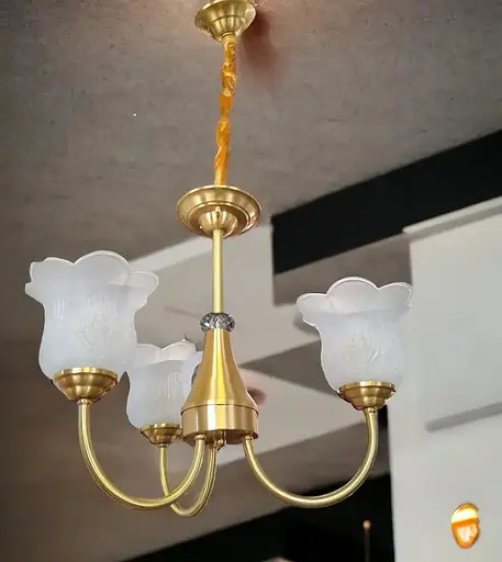 Светодиодная люстра Тюльпанчик 6336 (Золотая) 3 плафона - фото 2