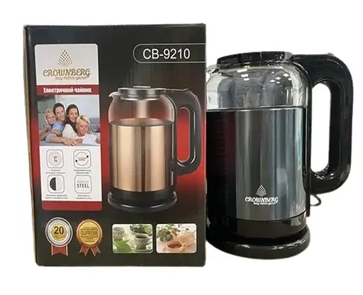 Электрочайник Crownberg CB-9210 2200Вт 1.7л Черный - фото 1
