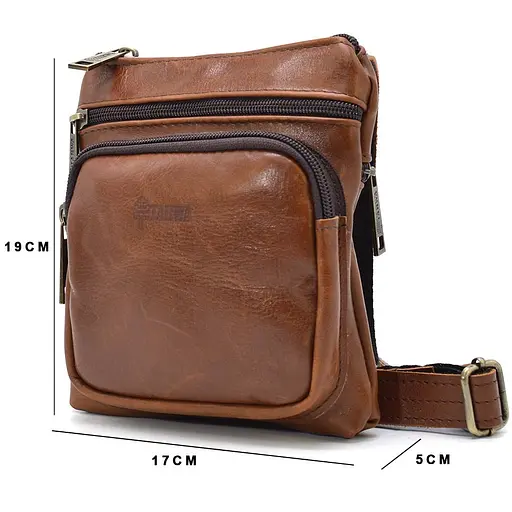 Чоловіча шкіряна сумка через плече TARWA 19х17х5 см sum0025705 - фото 9
