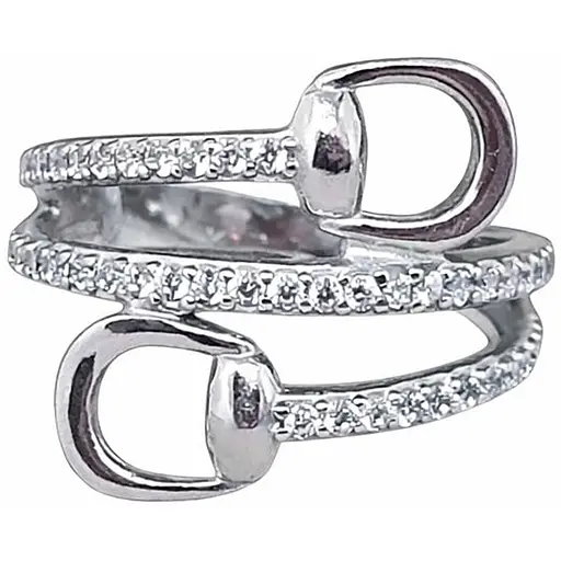 Серебряное кольцо Грона с фианитами. Артикул 1621/1Р-CZ 17 16,5 - фото 1