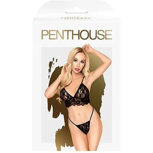 Комплект бралета и стринги Penthouse - Double Spice Black L/XL - фото 3