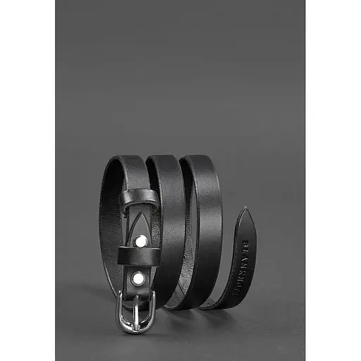 Узкий женский кожаный ремень BlankNot 15 мм Черный - фото 3