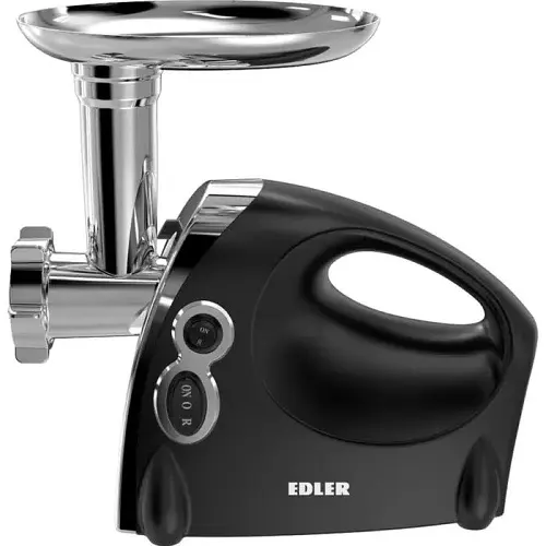 Мясорубка Edler EMG-204BVC, Steel/Black, 2000W, диски для измельчения 3/5/7мм, насадка для колбасок/"кеббе", терки (приготовление драников, мелкое и стандартное шинковка, слайсер), реверс - фото 3