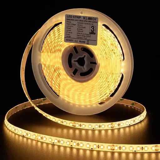 LED Стрічка 8,6W 120LED 3000K 810LM RA90 24V IP54 KLOODI KD2835-120-8.6W-3К-24V IP54 - фото 5