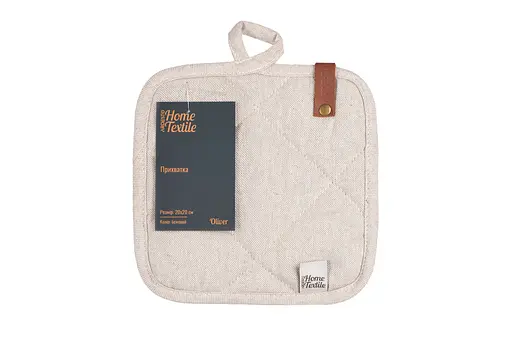 Прихватка Ardesto Oliver, 20х20см, 100% хлопок, бежевый (ART04OB) - фото 1