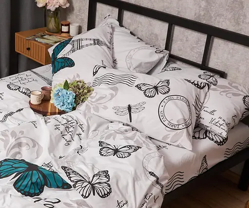 Набір наволочок Moon&Star Бязь Gold Люкс Green Butterflies 60х60 см 2 шт - фото 2