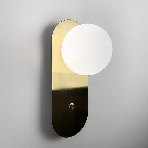 Бра з білим плафоном в латунному корпусі Line F WJ 57/1 AB - фото 7