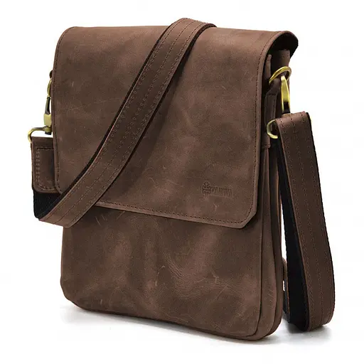 Чоловіча шкіряна сумка через плече TARWA 25х24х5 см sum0025353 - фото 1