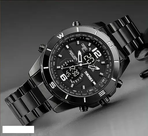 Чоловічий наручний годинник Skmei 1670 (Чорний) - фото 4