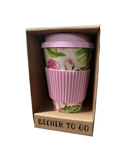 Стакан to go Becher Flamingo з бамбукового волокна 9х15см/350 мл - фото 3