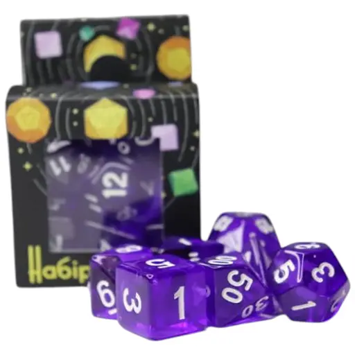 Набір кубиків Transparent 7 Dice Set - Dark purple , 7 шт. (g7dtran08)
