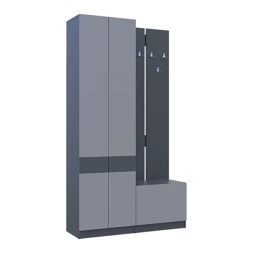 Передпокій Сола 1+3 Doros Графіт/Сірий ДСП 120х40х215 (42005152) - фото 4