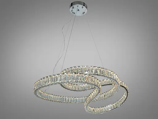 Світлодіодна люстра Romin три кільця хром 93 Вт з пультом - фото 2