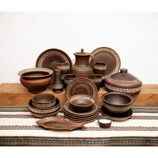 Різдвяний набір керамічного (глиняного) посуду Різдвяна вечеря на 6 осіб