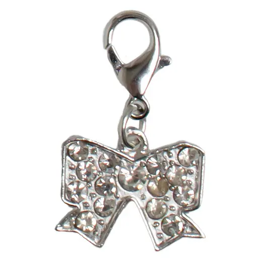 Подвеска на ошейник TatraРet Expert бантик с серебряными камешками 3.8 см 