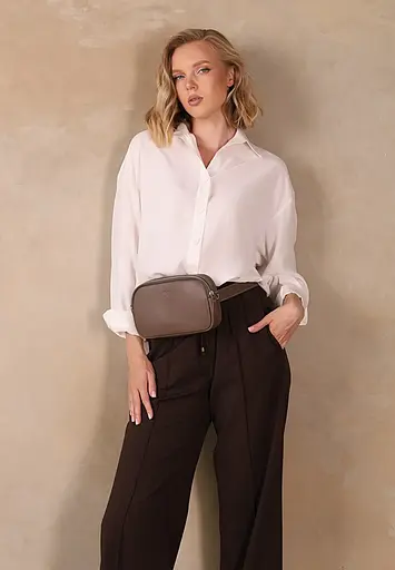 Жіноча шкіряна сумка/кроссбоді Holly темно-бежева - фото 6